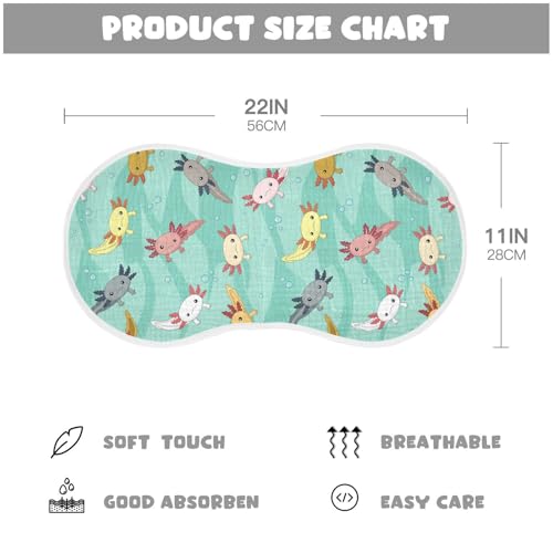 2 Pack Muslin Burp Cloths Axolotl Bubble Cotton Baby Burp Cloths Ultra Absorbent and Soft Thick Burping Cloth for Newborn Must Haves, Large 22" x 11"2