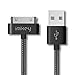 IMKEY 6.5 Feet Braided 30-Pin to USB Sync and Charging Cable for iPhone 4 / 4S, iPhone 3G / 3GS, iPad 1/2 / 3, iPod - (Black)