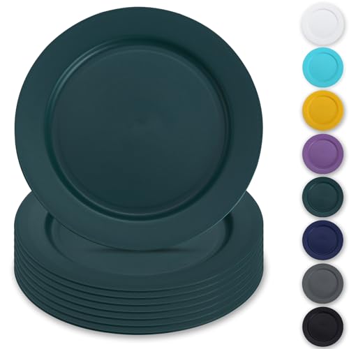 Berglander platos de plástico de 8 piezas 25cm, reutilizables planos platos para ensaladas, tazones para pasta, Fácil de llevar para el hogar, el jardín, el picnic, el camping, al aire libre