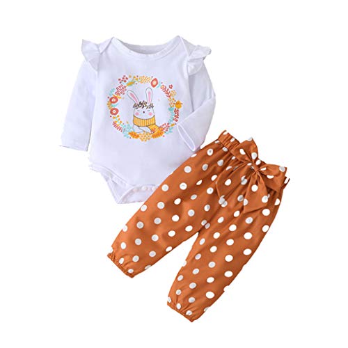 Lmtime Baby Girl Clothes, 2 Pieces Long Sleeved Cute Toddler Baby Infant Outfits Set with Kids Tops and Pants Set