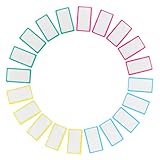 NUOBESTY 20個 ホワイトボードラベル 粘着ネームタグ 保管箱用の再利用可能なラベル 食品保存 消せるステッカー ホワイトボード ステッカー ボード紙 ナノグルー