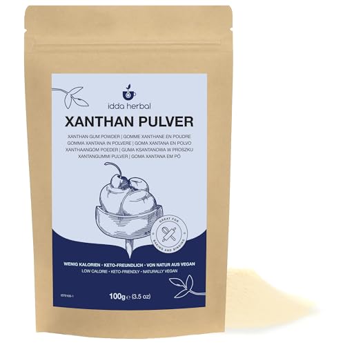 IDDA Herbal Goma Xantana en Polvo 100g, Goma Xantana sin Gluten, Xanthan Gum, Estabilizador Alimentario Natural