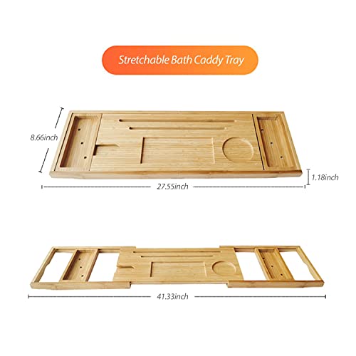 Bañera extensible con soporte para libro y tablet caddy organizador 7