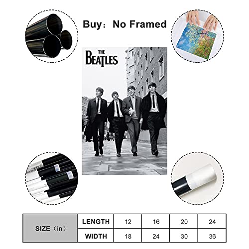 KFMD Poster vintage de groupe de musique rock The Beatles – Impression sur toile – Décoration murale moderne pour… - Les Beatles, Paul McCartney, John Lennon, RIngo Starr, George Harrison KFMD Poster vintage de groupe de musique rock The Beatles - Impression sur toile - Décoration murale moderne pour… – Image 3