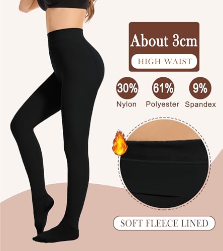 Opaque Fleece Lined Tights Women Warm Footed Pantyhose Thermal Thick Tights for Winter4