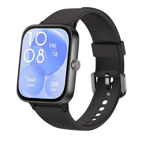 KIUVKAS Reloj Inteligente Hombre Mujer, 1.95' Smartwatch con Funciún Llamadas y Recordatorio del Mensaje, Smart Watch con 140+ Modos Deporte, Oxímetro, Monitoreo del sueño, para Android iOS Negro