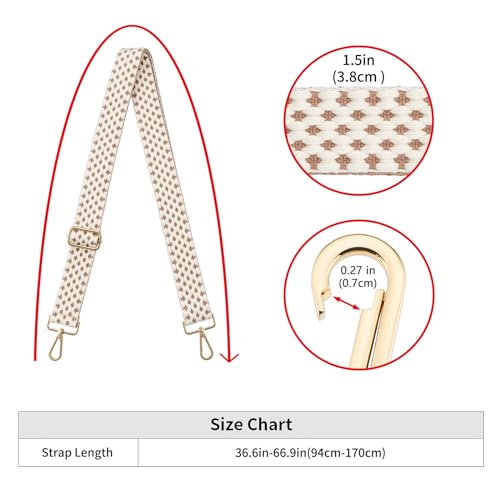 Image of ZOOEASS Wide Shoulder Strap Adjustable Replacement Belt Guitar Style Crossbody Bag Handbag Strap Multicolor Canvas Straps(Wide:1.5in)(Color36)