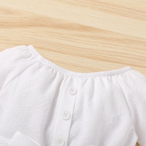 YOUNGER TREE Kids Toddler Baby Girls Summer Outfit Off-Shoulder Sunflower Overall Romper Jumpsuit Short Trousers Clothes2