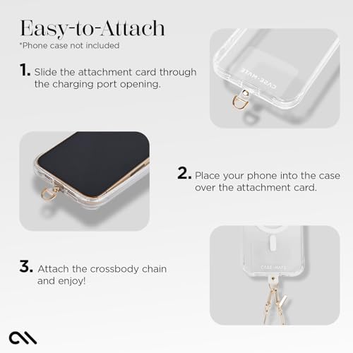 Case-Mate Crossbody Phone Lanyard/Chain - Hands-Free Strap - Gold - image 8