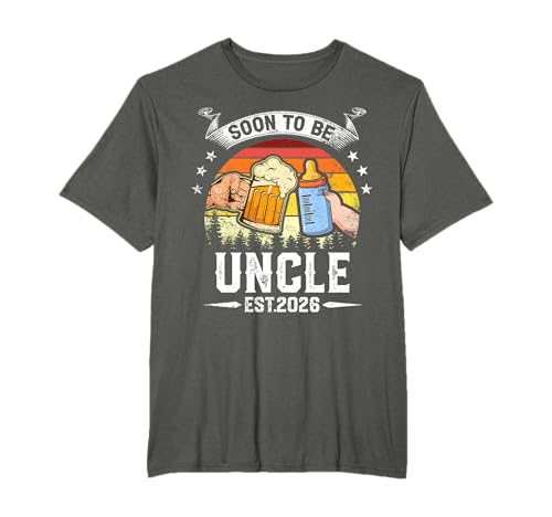 Soon To Be Uncle Funny anúncio de gravidez pai 2026 t-shirt