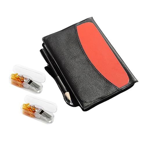 POPETPOP 2pcs Referee Kit with Red and Yellow Cards Durable Soccer Referee Whistle Football Matches Access Wallet Design for Official Games and Sports Events