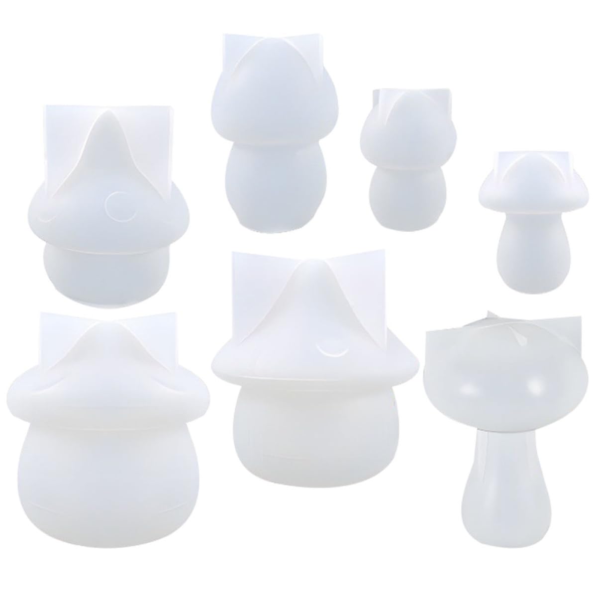 Mikikit Set 7 Pezzi Stampi in Silicone a Forma di Fungo per Vassoio Decorativo Fai da Te in Resina, Facile da Pulire, per Decorazioni Casa e Artigianato
