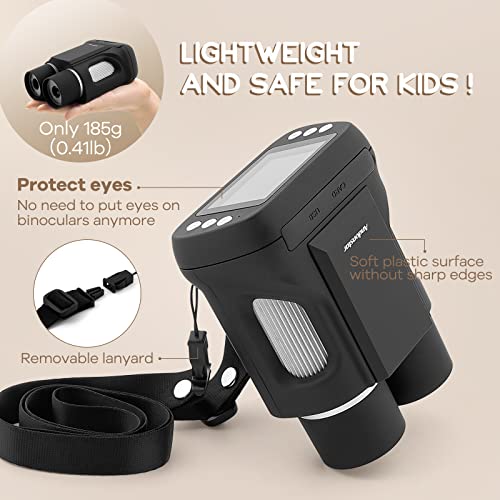 Image of Andonstar AD122 Kids Microscope&Telescope Double Lens, Portable Handheld Microscope Binoculars, Digital Camera&Video Microscope Kit for Kids, 2 inch LCD Black, Windows /Mac Compatible, SD Card Included