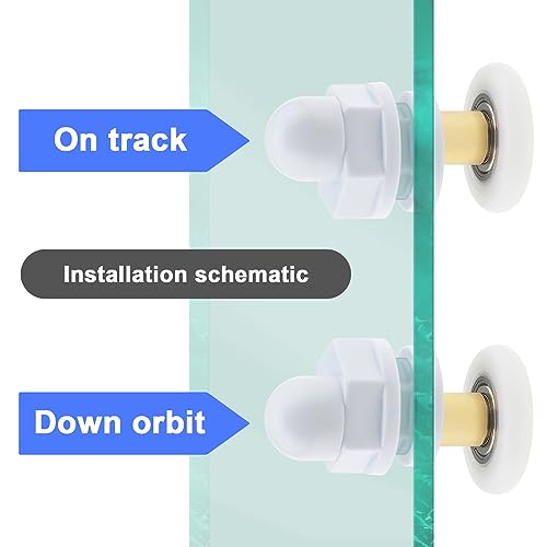YINETTECH 8PCS Shower Door Rollers: Ultra-Quiet, Replacement Runners Wheels, 25mm Roller Diameter - Image 2