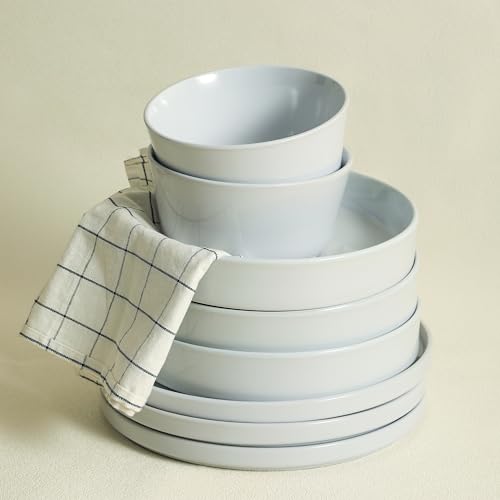 Image of Stone Lain Celina Stoneware 12-Piece Dinnerware Set, Dinner and Pasta Bowls, White