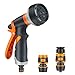 Produktbild Nasharia Gartenhandbrause, Gartenduschdüse, Hochdruck-Gartendusche, einstellbarer Wasserdurchfluss, 8 Funktionen für Gartenbewässerung, Autowäsche, Haustierdusche und Gehwegreinigung