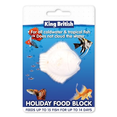 King British Holiday Block Food For Coldwater & Tropical Fish Ideal for Leaving your Fish over Holidays Does Not Cloud Water Ingredients Helps keep Fish Healthy & Active