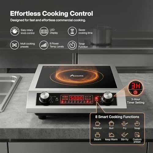 Image of Assure 3500W Commercial Induction Cooktop| AIC56 | Heavy Duty | Digital Display | Fast Heating