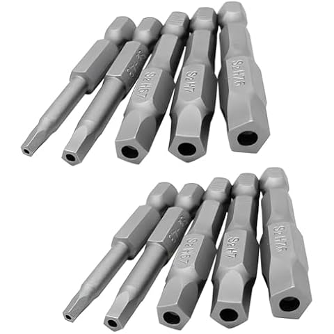 Teocpai 10Pcs Magnetic Pentagon Head Screwdriver Bits Set 1/4 Inch Hex Shank Security Screw Driver Drill Bit 50mm/2 Inch 5 Sided Security Tamper Proof Drive Bit H3-H7.6 Cover