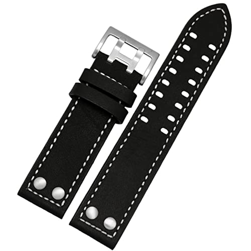 Bracelet de Boucle en Cuir Montre Aviation Hommes Authentiques H77755533 22mm 20mm