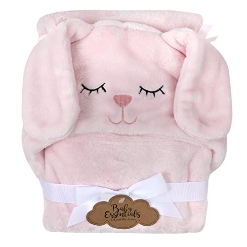 Image of Baby, Toddler Soft Plush Hooded Animal Face Security Blankets 40 inch x 28 inch Wearable Animal Blanket Hoodie for Babies 0-12 Months