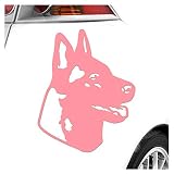 Kiwistar - Autocollant pour voiture - Chien Malinois Belgian - Rose clair - 12x10cm - Autocollant pour voiture, ordinateur portable, vélo, camion, moto multicolore JDM Decal Racing