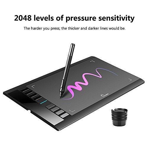 Parblo A610 Graphic Drawing Tablet with 2048 Levels Pressure Pen, Carry Bag, Drawing Tablet Glove, 10" x 6" Drawing Tablet for Digital Art Works