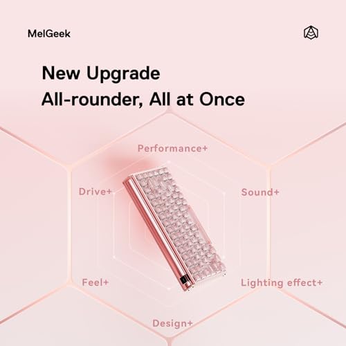 Image of MelGeek MADE84 Ultra+ Wired Gaming Keyboard, Magnetic Keyboard with Hall Effect, 75% Compact Rapid Trigger, Hot-Swappable, RGB Snap Tap & Adjustable Actuation, HIVE Custom, Aluminum Case-Jelly Pink