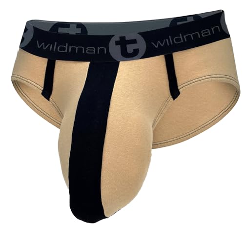 Wildmant Monster Cock Cotton Brief with Stripe Tan