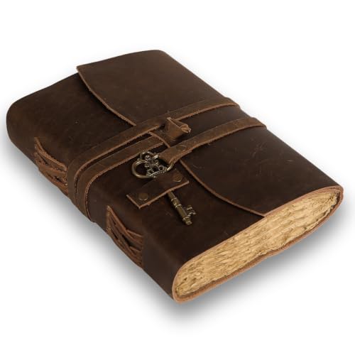 Carnet d'écriture pages non lignées sans bavure carnet cuir vintage