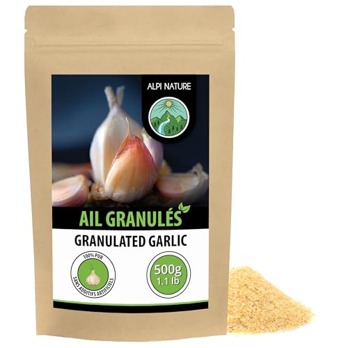 Alpi Nature Ail Granulés 500g, Ails Séchés et Hachés, Assaisonnement à l'Ail Granulé