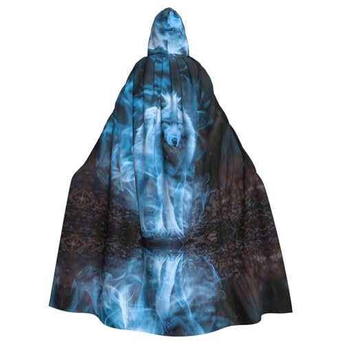 Manteau loup marchant long vêtement chaud à capuche pour balades et soirées d'hiver