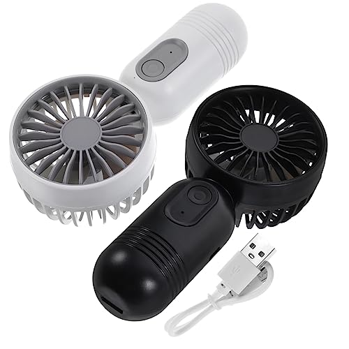 QUMIIRITY 2 Mini Ventiladores De Mano Con Carga USB Silenciosos A Pilas Plegables Turbo USB Cargador Portátil Pequeño Eléctrico De Mano Para Viajes Aire Acondicionado