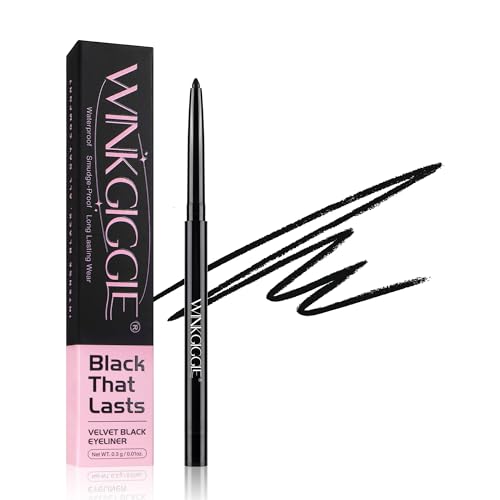 WINKGIGGLE Black Eyeliner No Budge Retractable Eye Liner, Creamy Pigmented & Waterproof Creates Bold...