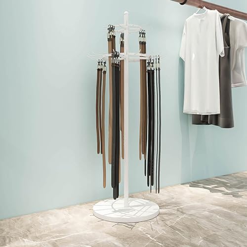 Floor-Standing Belt Rack Display - Metal Organizer for Men's Belts & Ties, Space-Saving Retail Shelves for Clothing Stores & Boutiques, Stylish Hanger Solution