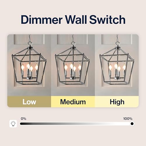 Image of JONATHAN Y Pagoda 4-Light Pendant 12 inch Cage, Chrome