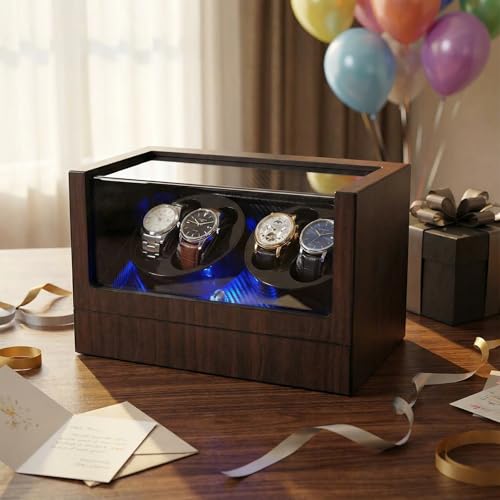 Bobinador de reloj para 4 relojes automáticos con motor Mabuchi y USB 2