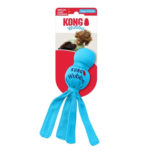 KONG – Wubba Puppy – Zerrspielzeug aus Nylon (Farbvar.) – Für Kleine Welpen