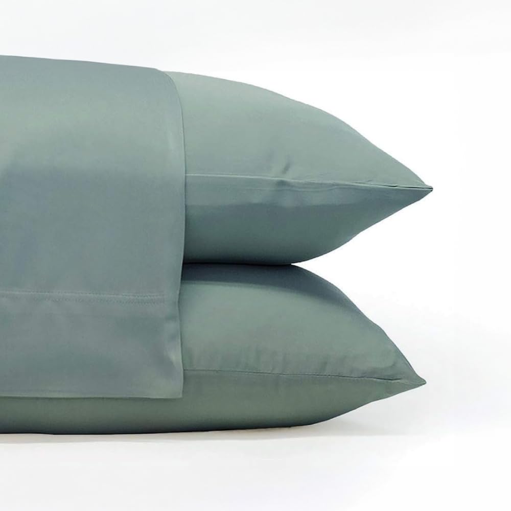 Cariloha Classic 2-Piece Twill Pillowcase Set | Tahitian Breeze | King | Viscose Material | Allergy Resistant, Thermal-Regulating & Extra Soft