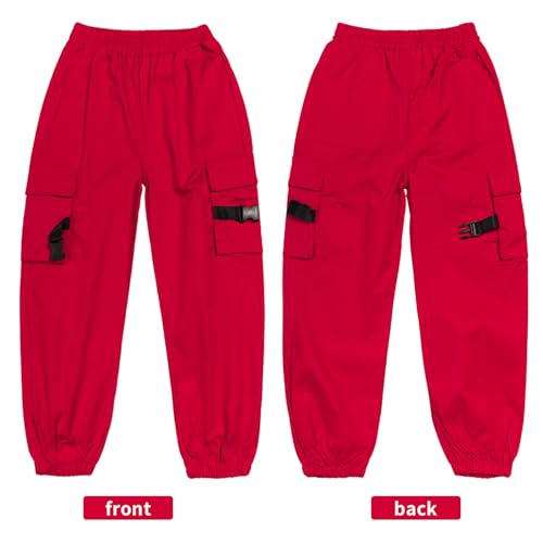 Image of Kids Cotton Jogger Cargo Pants for Boy's Girls' Loose Street Hip Hop Dance