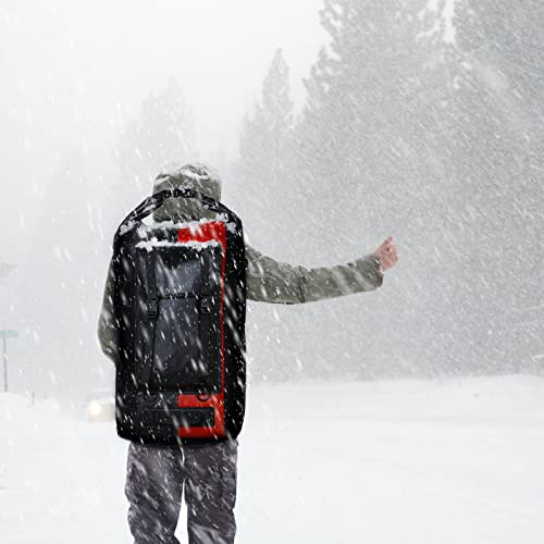 MIER Extra Large Waterproof Backpack Gear for Men Women 60L/150L Roll Top Dry Bags Duffel for Kayaking Hiking Travel Camping, 60L, Black/Red