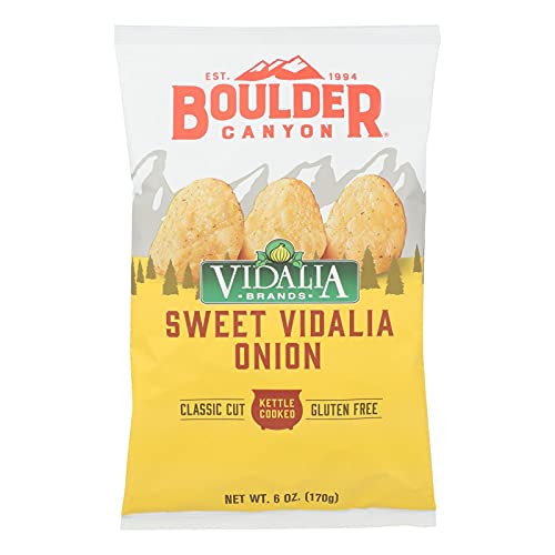 Image of Boulder Canyon Vidalia Onion Kettle Cooked Potato Chips, 6 Ounce - 12 per case.
