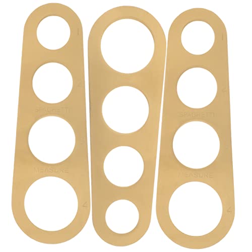 Garneck 3pcs 4-hole Pasta Ruler Pastina Pasta Italian Pasta Spaghetti Portion Diameter Spaghetti Measure Tool Spaghetti Portion Measurer Pasta Portion Tool Spagmoss Stainless Steel Golden