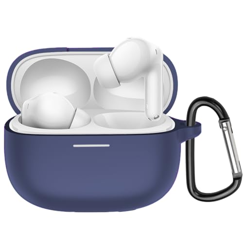 BUITFOU Redmi Buds 6 Pro ケース Buds 6 Pro 保護カバー 柔らかい シリコン製 落下防止 キズ防止 耐衝撃 防塵 軽量 装着充電可能 カラビナ付き 紛失防止(ブルー)