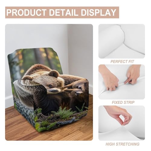 Housse de canapé extensible imprimée Mama Bear textile durable pour fauteuil inclinable - 5