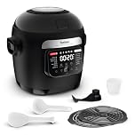 Tefal Rapid Multi Cooker & Air Fryer, Auto Stirring Tech, 14 Programmes including Steam, Grill, Roast, Risotto, Slow Cook, Crispy, Multi Layer Cooking, 6L Capacity, Black, MY741C40