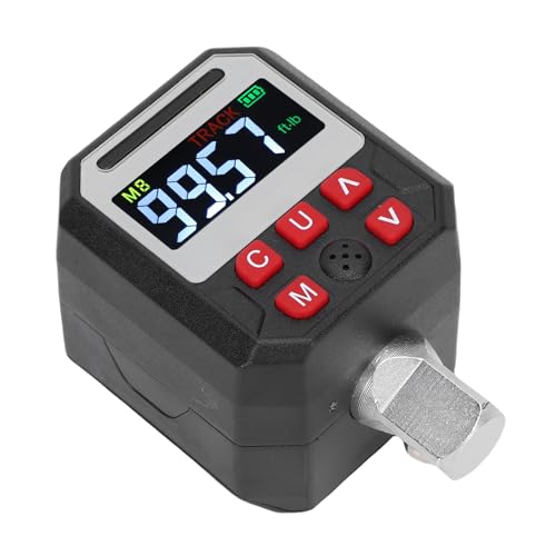 SASKATE Digital Torque Adapter 6.8-135Nm 1/2in Drive Cr V Steel with Digital Screen 9 Preset Groups 500 Data Storage 4 Units for Professional Workshop Industrial Use