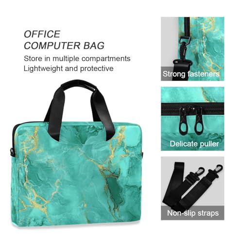 Bolso para Laptop de 15.6 pulgadas Color Verde Claro Dorado miniatura 6