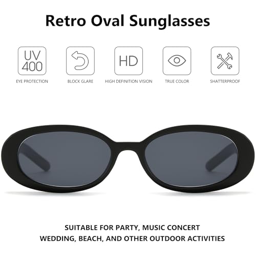 LIKSMU Oval Sunglasses for Women Men Vintage Retro Small 90s Style Trendy Sun Glasses2