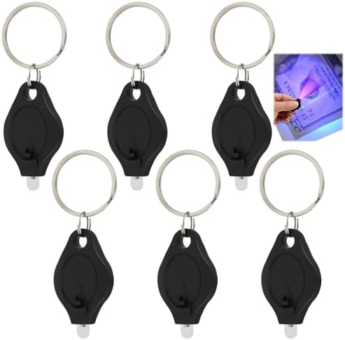 6PCS Mini LED Note Checker UV Torch, Portable Light Torch Keychain for ...